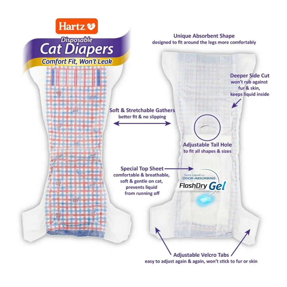 🐢2/$15 Hartz Disposable Cat Diapers